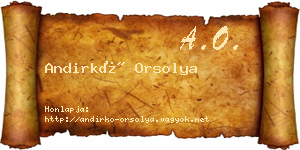 Andirkó Orsolya névjegykártya