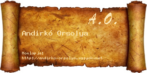 Andirkó Orsolya névjegykártya